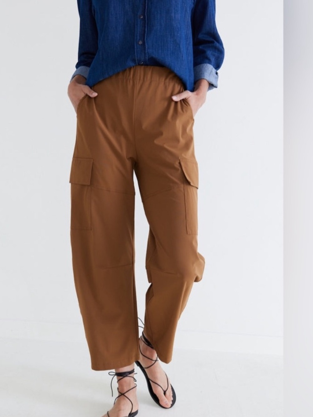 Ruti New Age Utility Wide Leg Ankle Crop Pants in Russet brown size 4 NWT